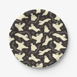 クリーミーな幽霊 – ハロウィーンパターン。 ペーパープレート