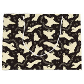 クリーミーな幽霊 – ハロウィーンパターン。 ラージペーパーバッグ (正面)