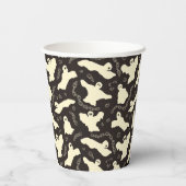 クリーミーな幽霊 – ハロウィーンパターン。 紙コップ (裏面)