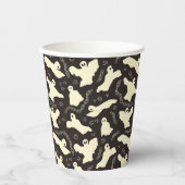 クリーミーな幽霊 – ハロウィーンパターン。 紙コップ (正面)