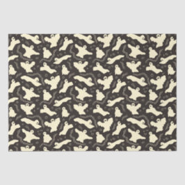 クリーミーな幽霊 – ハロウィーンパターン。 薄葉紙