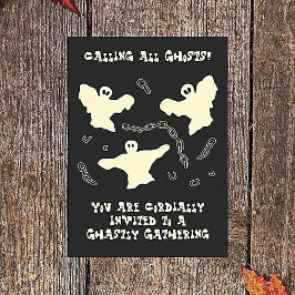 クリーミーな幽霊-ハローウィンパーティ。 招待状