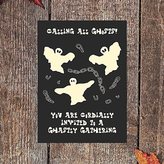 クリーミーな幽霊-ハローウィンパーティ。 招待状