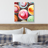 クリーミーな渦巻き キャンバスプリント (インサイチュ (寝室))