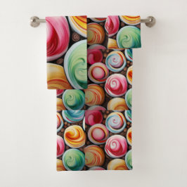 クリーミーな渦巻き バスタオルセット