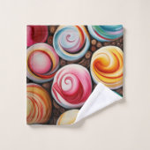 クリーミーな渦巻き バスタオルセット (ウォッシュタオル)