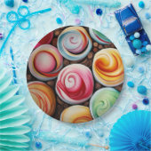 クリーミーな渦巻き ペーパープレート (パーティー)