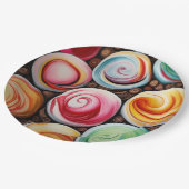 クリーミーな渦巻き ペーパープレート (アングル)