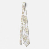 クリーミーな白いバラ結婚ズホワイトフローラネックタイ ネクタイ (裏面)