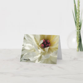 クリーミーな白い牡丹の花の同情カード カード