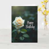 クリーミーな花びらの誕生日カード カード (黄色い花)