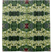 クリーミーな花袋の花の抽象芸術 シャワーカーテン (正面)