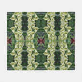 クリーミーな花袋の花の抽象芸術 フリースブランケット (正面(横))