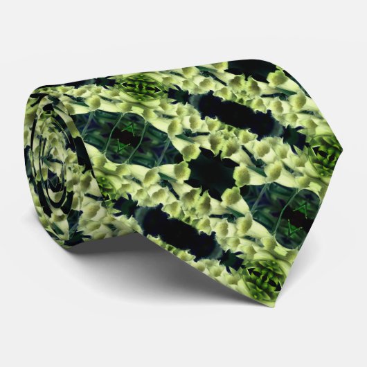 クリーミーな花袋花抽象芸術模様 ネクタイ (ロール)