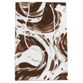 クリーミーな茶色のチョコレートの渦巻き誕生日 ミディアムペーパーバッグ (正面)