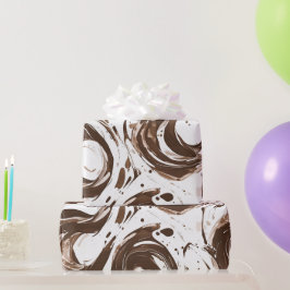 クリーミーな茶色のチョコレートの渦巻き誕生日 ラッピングペーパー