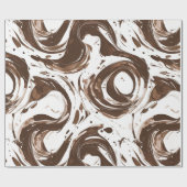 クリーミーな茶色のチョコレートの渦巻き誕生日 ラッピングペーパー (フラット)