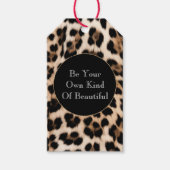 クリーミーな茶色のヒョウ柄 ギフトタグ (正面)