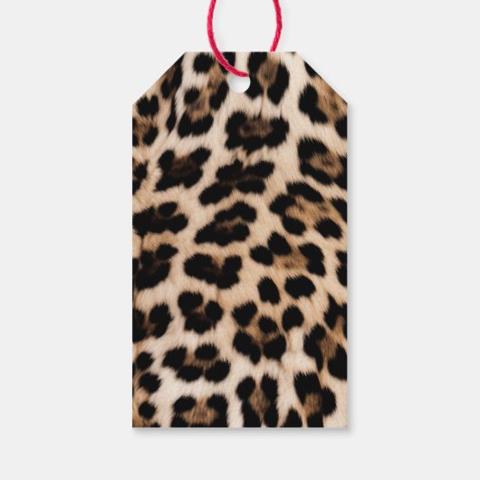 クリーミーな茶色のヒョウ柄 ギフトタグ (裏面)
