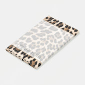 クリーミーな茶色のヒョウ柄 ポストイット (アングル)