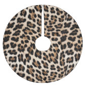 クリーミーな茶色のヒョウ ブラッシュドポリエステルツリースカート (正面)