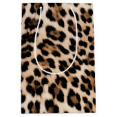 クリーミーな茶色のヒョウ ミディアムペーパーバッグ (正面)