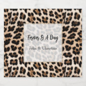 クリーミーな茶色のブラックヒョウの印刷結婚動物の スパークリングワインラベル (シングルラベル)