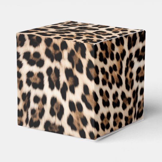 クリーミーな茶色のブラックヒョウの印刷結婚動物の フェイバーボックス (裏面サイド)
