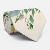 クリーミーな黄色のワイルドフラワーの水色の花柄 ネクタイ (ロール)