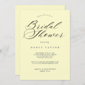 クリーミーイエローブライダルシャワーの招待 招待状 (正面/裏面)