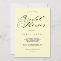 クリーミーイエローブライダルシャワーの招待