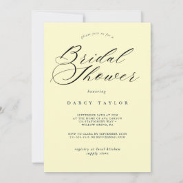 クリーミーイエローブライダルシャワーの招待 招待状