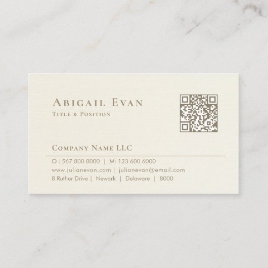 クリーミーエレガントな白と金ゴールドの羽毛のロゴ公証人 名刺 (裏面)