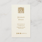 クリーミーエレガントホワイトグリッター金ゴールド洗練 名刺 (裏面)