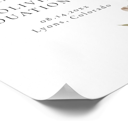 クリーミーエレガントホワイトフローラ卒業へようこそ ポスター (角)