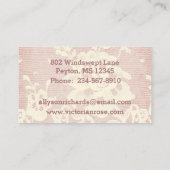 クリーミーエレガントホワイトヴィンテージフローラレースon Mauve 名刺 (裏面)