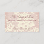 クリーミーエレガントホワイトヴィンテージフローラレースon Mauve 名刺 (正面)