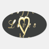 クリーミーコーヒーラバーズデザイン 楕円形シール (正面)