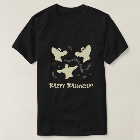 クリーミーゴースト - ハッピーハロウィン! Tシャツ (デザイン正面)