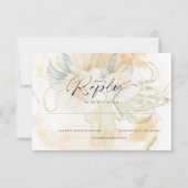 クリーミーゴールデンロッドイエローフローラ返信 出欠カード (正面)