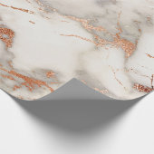 クリーミーバラコーラル赤面シルバーグレーマーブルストーン ラッピングペーパー (角)