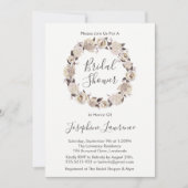 クリーミーバラフローラリースブライダルシャワー招待状 招待状 (正面)