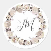 クリーミーバラフローラリースモノグラム結婚ズ