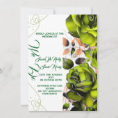 クリーミーバラ結婚式招待状テンプレート | 印刷可能 招待状 (正面)