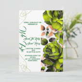 クリーミーバラ結婚式招待状テンプレート | 印刷可能 招待状 (スタンド正面)