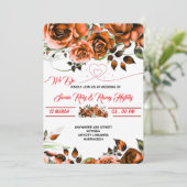 クリーミーバラ結婚式招待状テンプレート | 印刷可能 招待状 (スタンド正面)