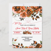 クリーミーバラ結婚式招待状テンプレート | 印刷可能 招待状 (正面)