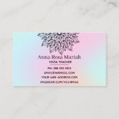 *~*クリーミーパステルズマンダラグリッタースピリチュアルヨガ 名刺 (裏面)