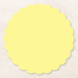 クリーミーパ淡い色のステルバターイエロー無地の紙プレート ペーパーコースター