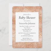 クリーミーピーチバラ赤面ヒョウ柄 招待状 (正面)